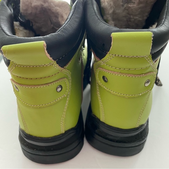 Lime green nevada hiking boots. Style Maggie leather upper Preowned wear - Picture 2 of 8